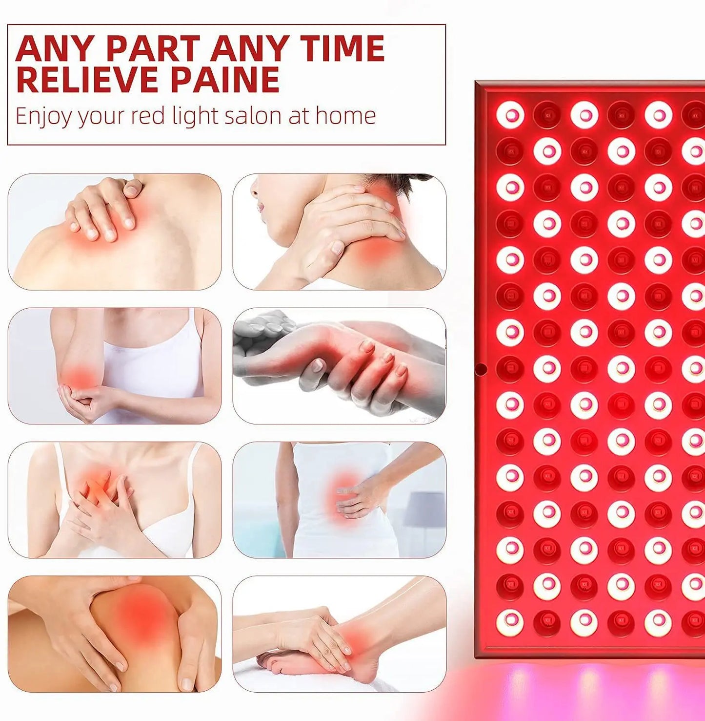 Red Light Therapy Lamp,660&850 Nm NIR LED Panel Light with Adjustable Stand,Infrared Red Light Therapy Device for Full Body Skin