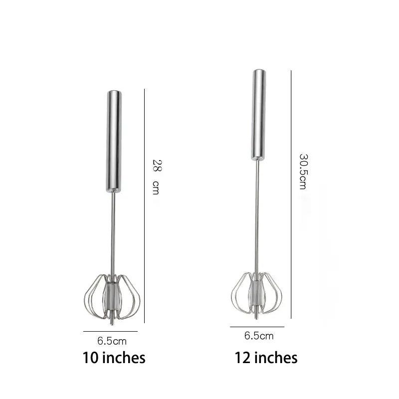 Semi-Automatic Egg Beater Steel Egg Whisk Manual Hand Mixer Self Turning Egg Stirrer Kitchen Accessories Egg Tools 304 Stainless