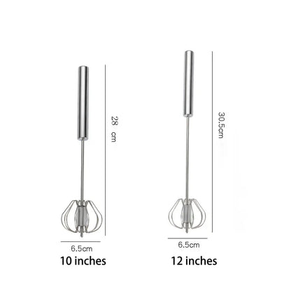 Semi-Automatic Egg Beater Steel Egg Whisk Manual Hand Mixer Self Turning Egg Stirrer Kitchen Accessories Egg Tools 304 Stainless