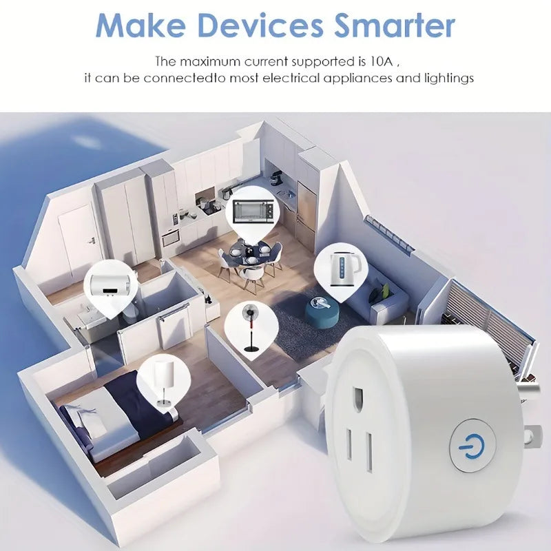 Smart Wifi Plug US Standard Wireless Outlet 10A Remote Control Smart Home Appliances Work with Alexa Google Home