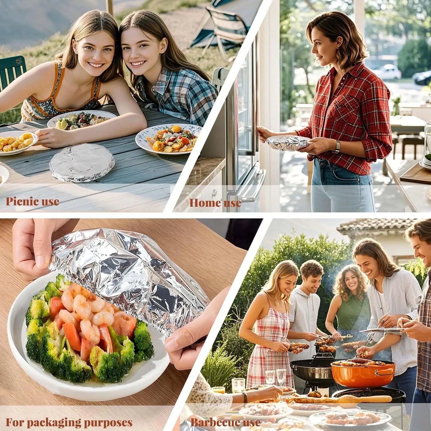Eco Friendly Reusable Aluminum Foil Covers Durable Insulation Food Wraps for Bowls Dishes Kitchen Storage Cooking Party BBQ