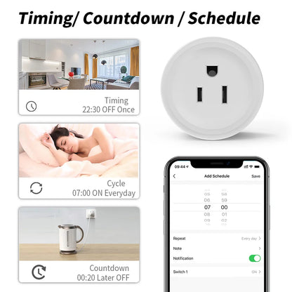 Smart Wifi Plug US Standard Wireless Outlet 10A Remote Control Smart Home Appliances Work with Alexa Google Home