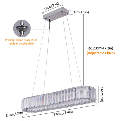 Crystal Oval Desig Led Chandelier Modern Large Crystal Pendant Hanging Light Fixtures for Living Room Bedroom Ceiling Lustres