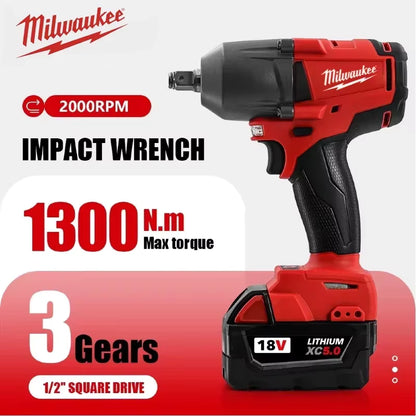 18V Cordless Impact Wrench – Brushless, 1300 N·m, Fits M18 Battery