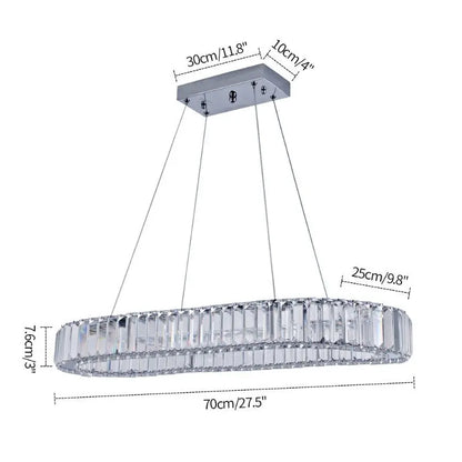 Crystal Oval Desig Led Chandelier Modern Large Crystal Pendant Hanging Light Fixtures for Living Room Bedroom Ceiling Lustres