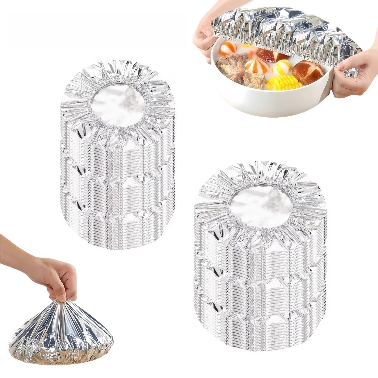 Eco Friendly Reusable Aluminum Foil Covers Durable Insulation Food Wraps for Bowls Dishes Kitchen Storage Cooking Party BBQ