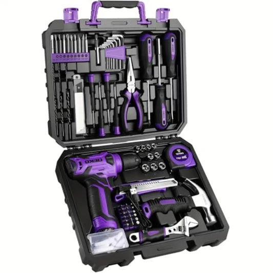 128Pcs Power Tool Set with 8V Cordless Drill/Driver