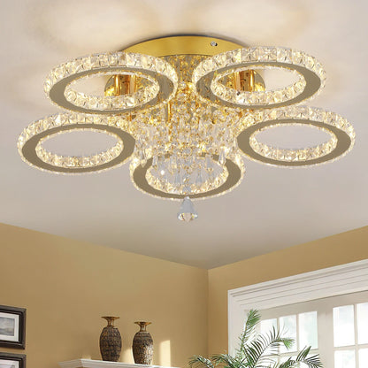 Led Ceiling Light Modern Home Decoration Crystal Chandelier Luxury Living Room Dining Gold Ceiling Lamp Lighting