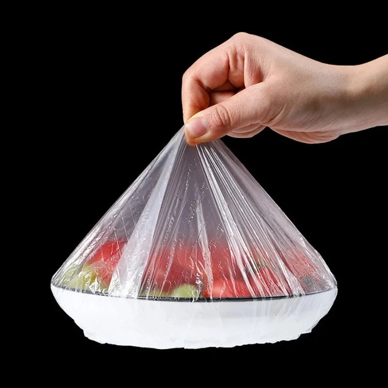 Disposable Food Cover Saran Wrap Bowel Cover Food Grade Fresh-Keeping Plastic Bag Kitchen Storage Accessories