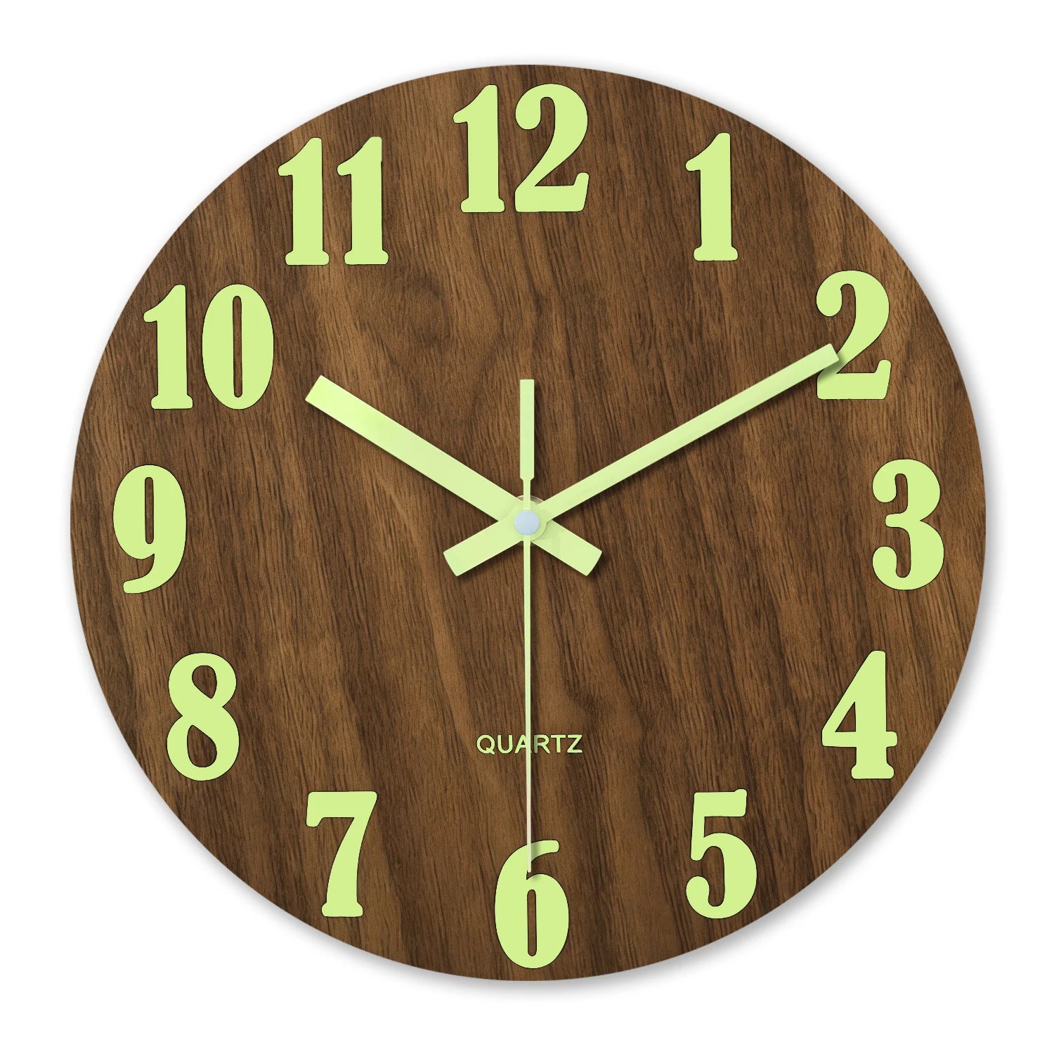 Luminous Wooden Wall Clock – Silent Non-Ticking Design