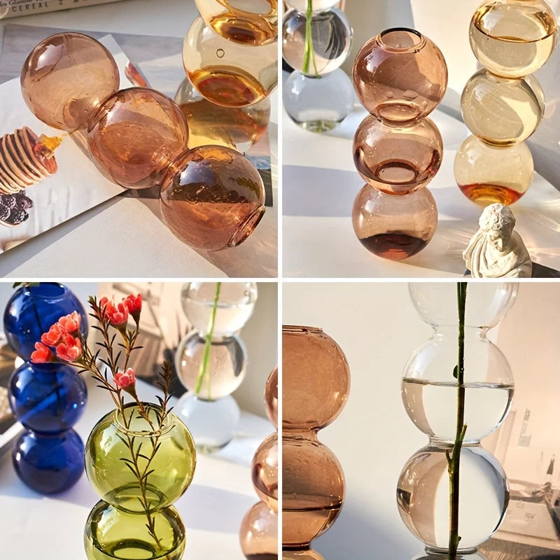 Nordic Glass Bubble Bud Vase – Modern Home Decor