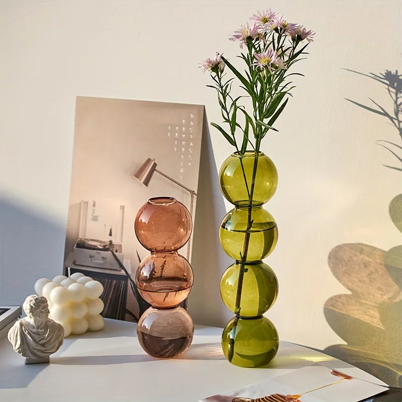 Nordic Glass Bubble Bud Vase – Modern Home Decor