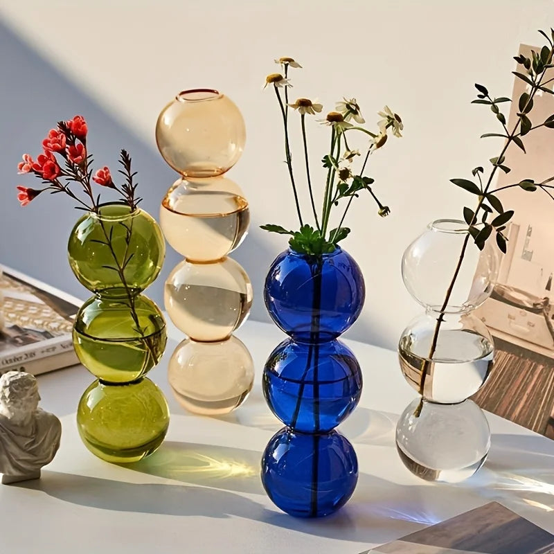 Nordic Glass Bubble Bud Vase – Modern Home Decor