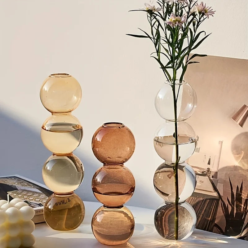 Nordic Glass Bubble Bud Vase – Modern Home Decor