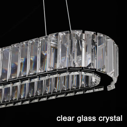 Modern Oval Crystal LED Chandelier Ceiling Light