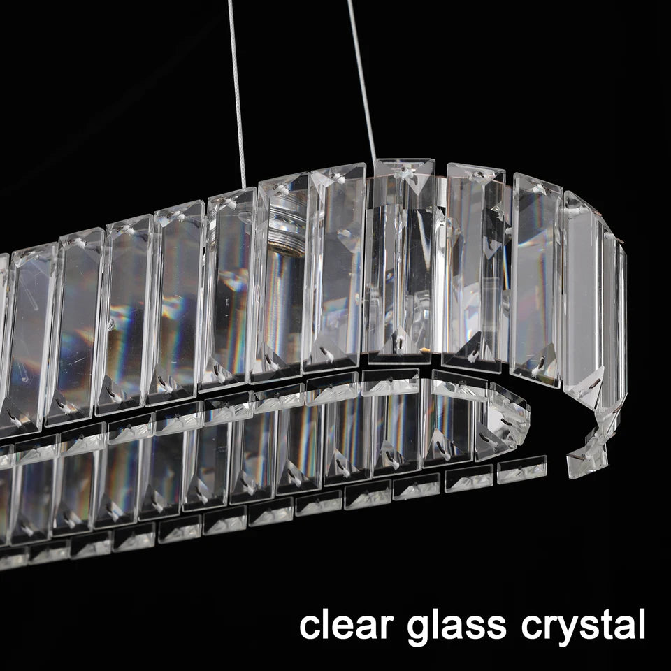 Modern Oval Crystal LED Chandelier Ceiling Light