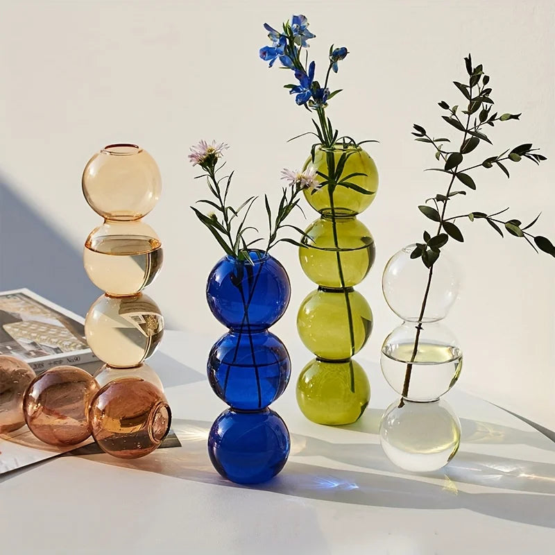 Nordic Glass Bubble Bud Vase – Modern Home Decor