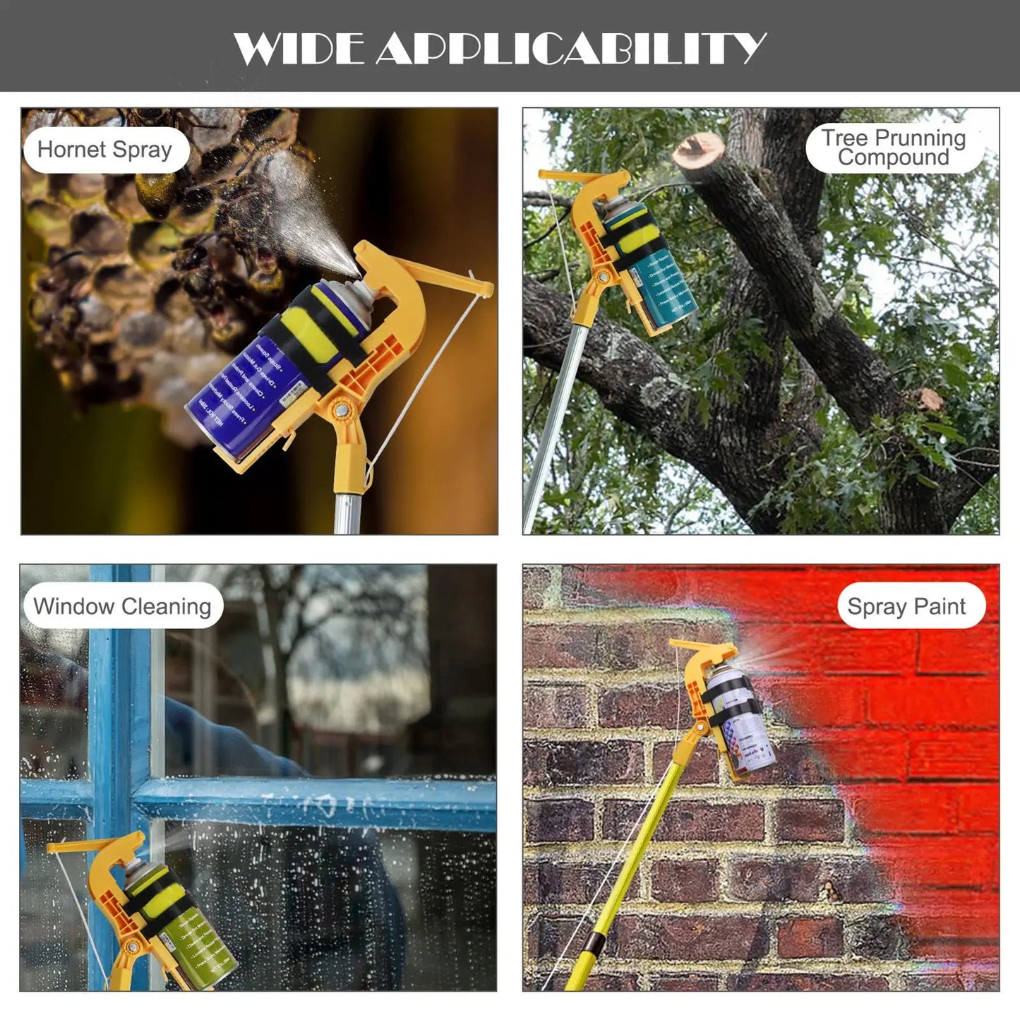 Spray Can Extender Sprayer Extension Pole Adaptor Bracket Adjustable Angle Spray Extender Wasp Nest Aerosol Can Extension Parts