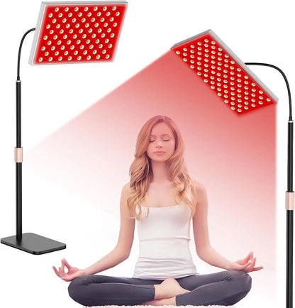 Red Light Therapy Lamp,660&850 Nm NIR LED Panel Light with Adjustable Stand,Infrared Red Light Therapy Device for Full Body Skin